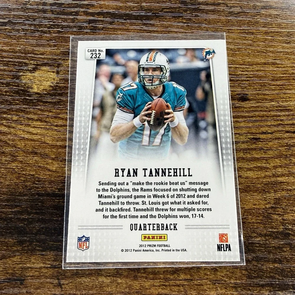 2012 Panini Prizm Ryan Tannehill Aqua Teal Jersey RC #232 Dolphins
